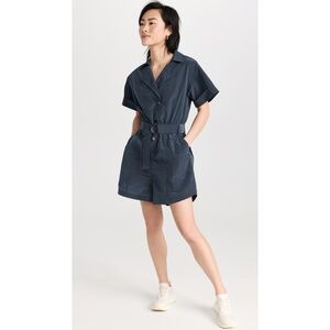 Varley Belle Boxy Playsuit Romper in Slate Blue - Size Medium